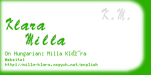klara milla business card
